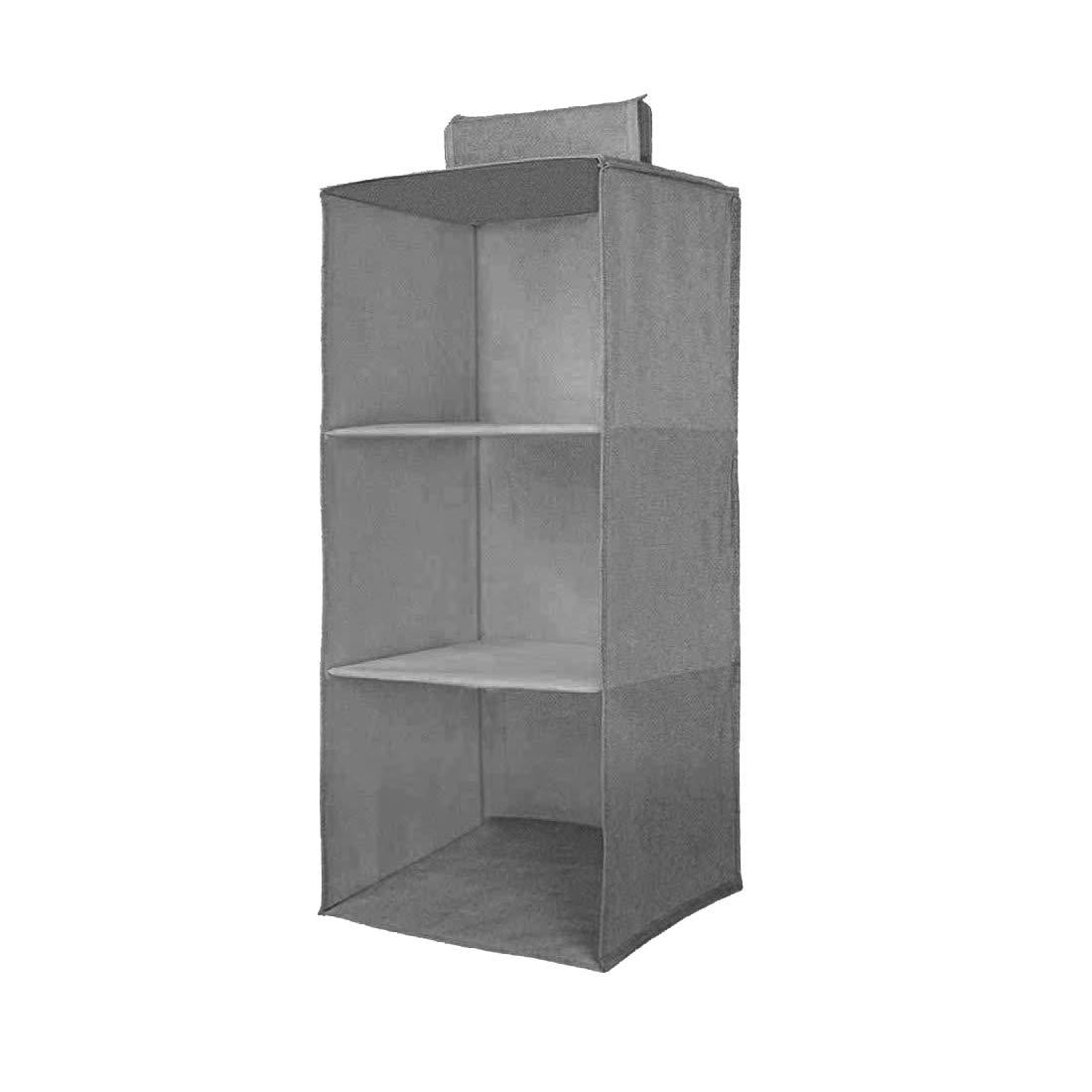 Hanging Wardrobe Organizer- 3 Shelves Non-Woven Fabric Hanging Storage Wardrobe Organizer