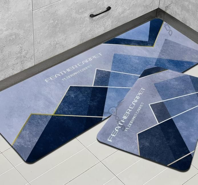 Rubber Floor Mat with Runner Geometric Pattern (Design As per Availibility)