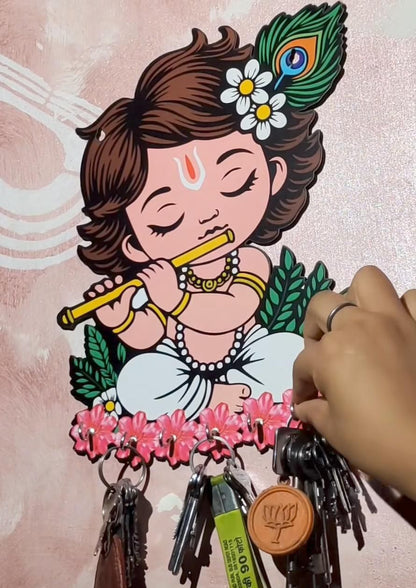 Krishna Wooden Keys Hanger
