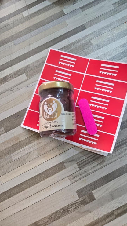 Dip Henna Instant Red Colour Mehendi Paste | For Finger Tips With 3 Types Henna Tattoo Stickers