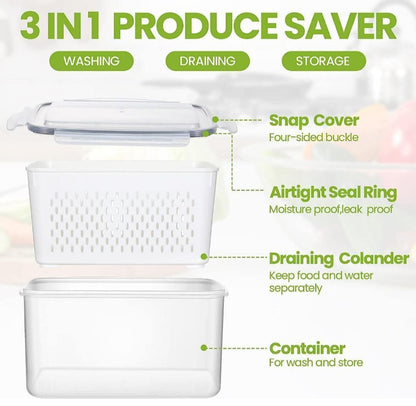 Kitchen Food Storage Containers Set (Pack of 2)