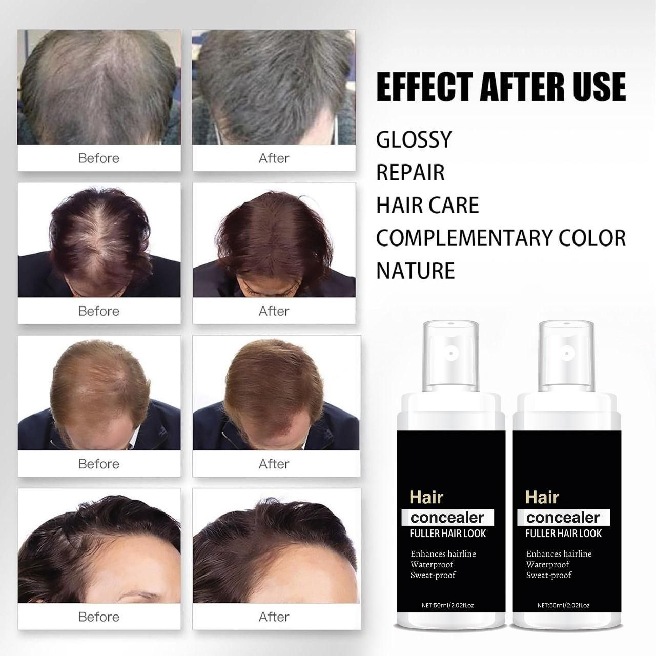 Hair Concealer | Waterproof & Sweat-Proof Powder for Fuller Hair Look (Pack of 2)